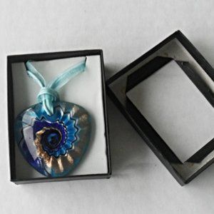 NEW - Blue Dichroic Glass Choker Necklace